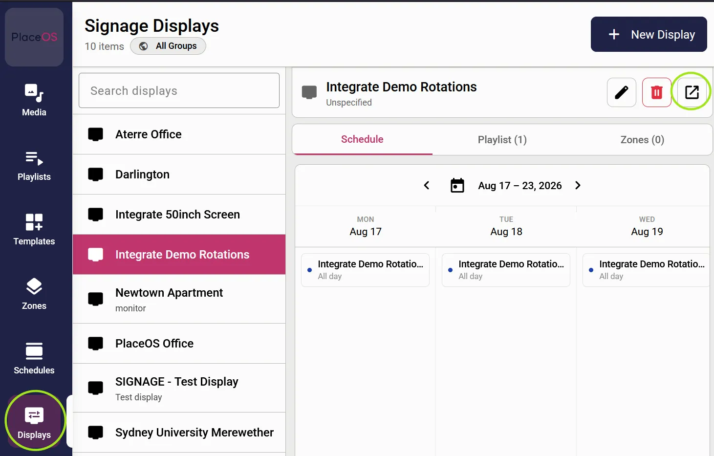 preview display